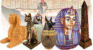 Egyptian Statues, Egyptian plaques, Egyptian trinket boxes, canopic jars