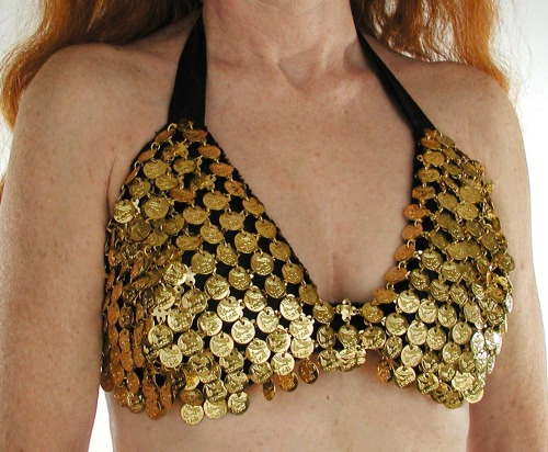 COIN BRA COVER with MEDALLION DRAPE from Egypt, for Belly Dance